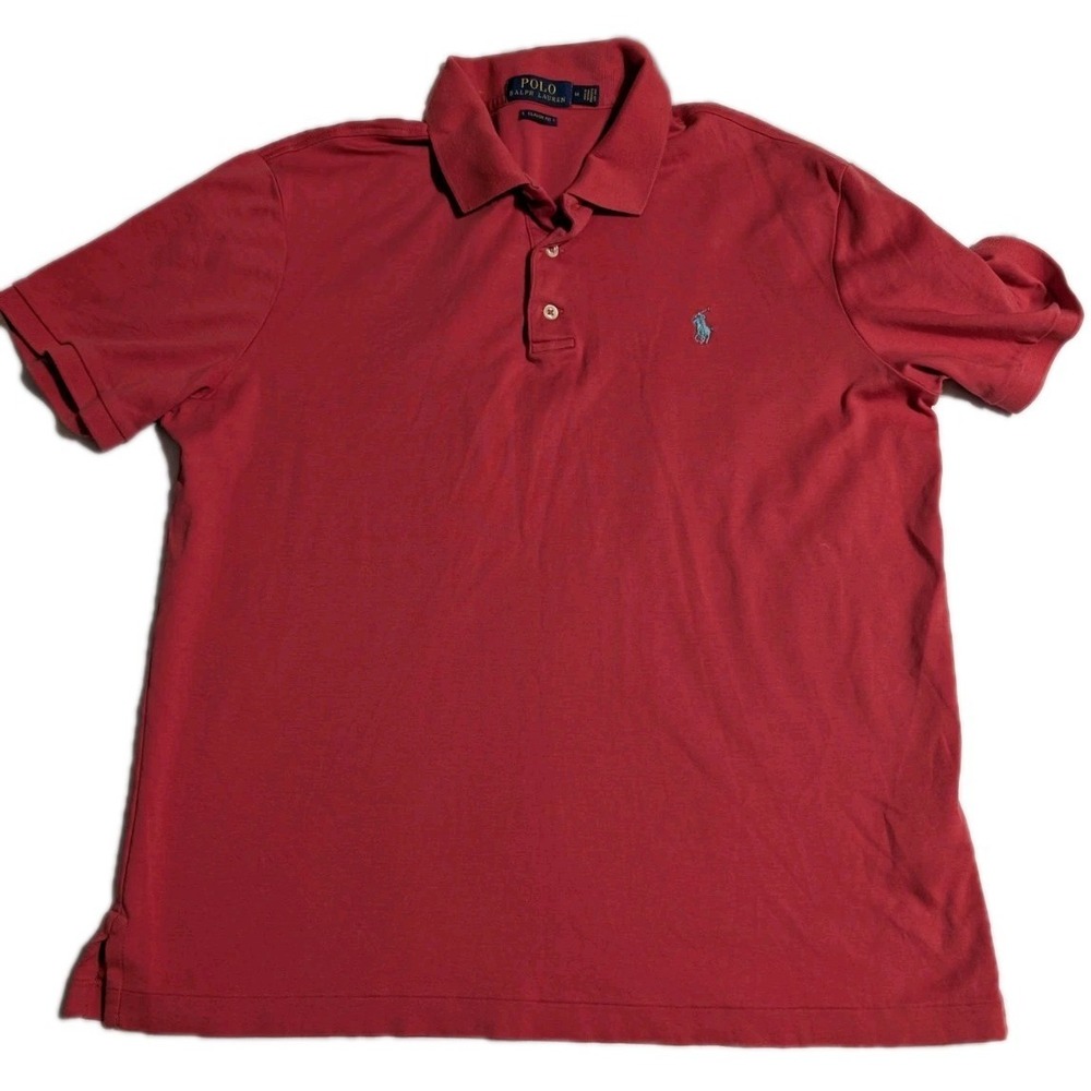 Polo Ralph Lauren Classic‎ Fit Polo Shirt Men's Medium M Red Short Sleeve Casual